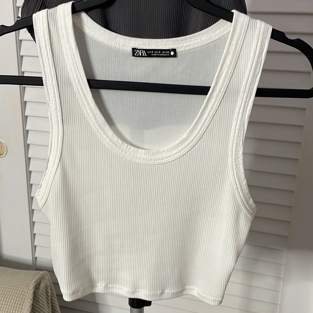 Zara bundle Crop tops S (White&Stonegrey) - Picture 2 of 7